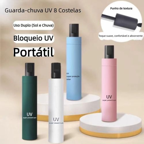 ☂️ Guarda-Chuva 8 Varetas Dobrável 3x | Chuva e Sol ☀️