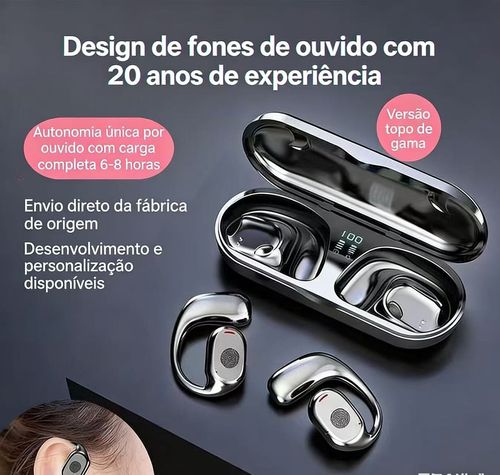 Fones de ouvido Bluetooth sem fio de alta potência de chamadas digitais fones de ouvido com condução óssea