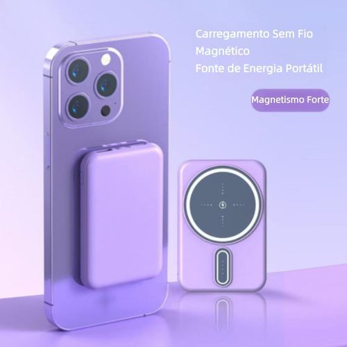 Power Bank Sem Fio Magnético Magsafe Ultra Fino 10000 mAh ✨ - Específico para iPhone, Portátil e de Carregamento Rápido!