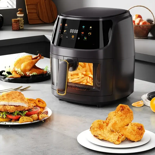 1pc Air fryer, 6-liter air fryer oven with intelligent cooking program, large capacity multifunctional electric fryer, household electronic touch control multifunctional air fryer, kitchen utensils 220V