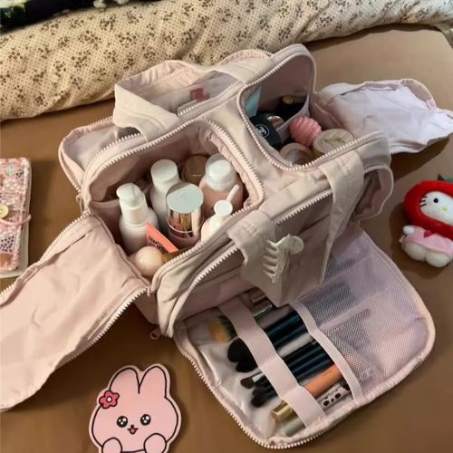 Large Capacity Wide-Open Travel Cosmetic Bag