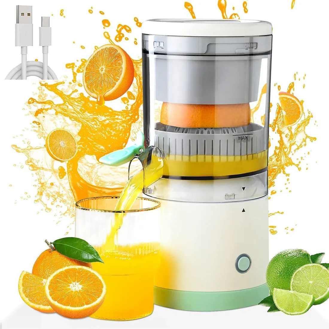 Electric Citrus Fruit Juicer – USB Rechargeable | Fast & Easy
