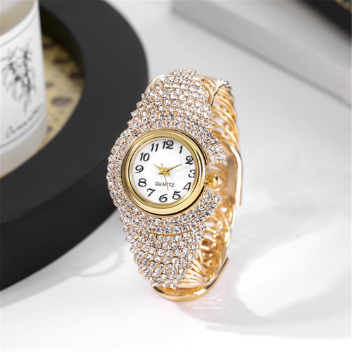 High-end quartz women's watch fully inlaid with diamonds new popular exquisite fashion gorgeous luxury crystal shining women