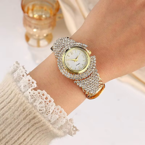 High-end quartz women's watch fully inlaid with diamonds new popular exquisite fashion gorgeous luxury crystal shining women