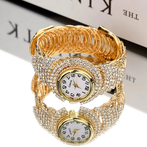 High-end quartz women's watch fully inlaid with diamonds new popular exquisite fashion gorgeous luxury crystal shining women