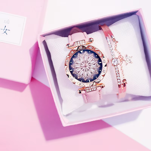 Two-piece watch bracelet new design luxury diamond ladies fashion creative shinv quartz watch jewelry noble temperament