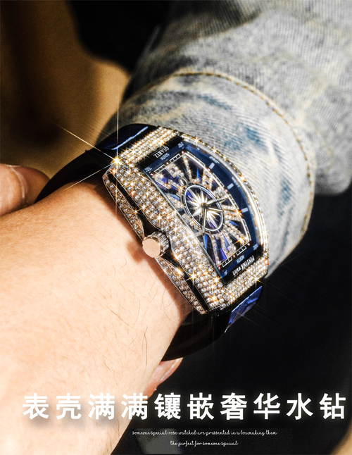 New design quartz watch luxury diamond hip hop men silver wristwatch men waterproof men's watch