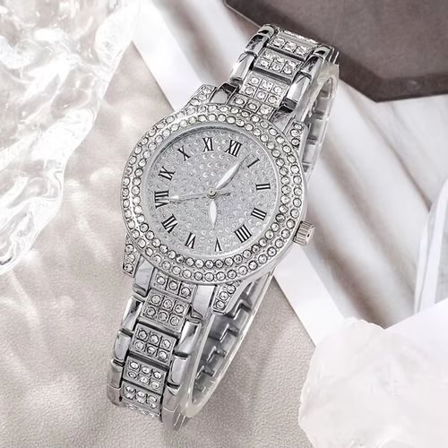 Five pieces of noble and popular women's table necklace earrings ring bracelet diamond dinner jewelry set shiny temperament