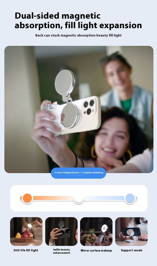 Magnetic Camera Aid Bluetooth Remote Control Fill Light for Cell Phone Photography