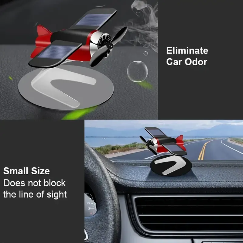 Solar-powered Airplane Car Interior Decoration Creative Car-mounted Central Control Panel High-end Decorative Supplies Car Aromatherapy Ornaments