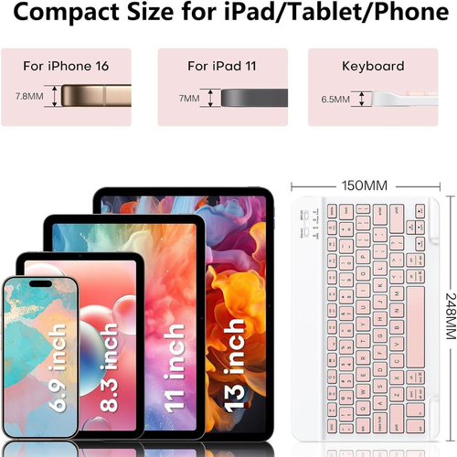 iPad wireless Bluetooth keyboard compatible with 10-inch tablets - rechargeable keyboard, smart control wireless mouse set