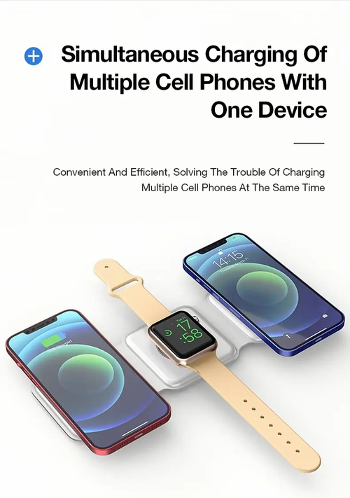 EYD 3 IN 1 MagSafe Wireless Charger 15WFoldable Portable Original Charger Fast ChargingFor iPhone iWatch Airpods and Android Pengisiandaya nirkabe