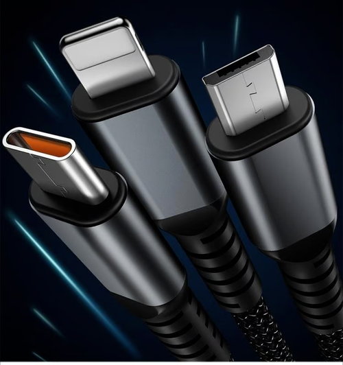 Transparent Luminous Super Fast Charging 3-in-1 Data Cable