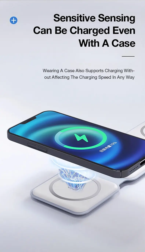 EYD 3 IN 1 MagSafe Wireless Charger 15WFoldable Portable Original Charger Fast ChargingFor iPhone iWatch Airpods and Android Pengisiandaya nirkabe