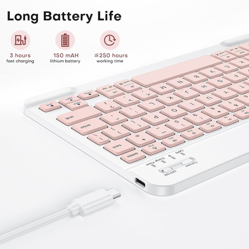 iPad wireless Bluetooth keyboard compatible with 10-inch tablets - rechargeable keyboard, smart control wireless mouse set