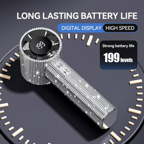 🔥S5 Full Diamond Luxury Craftsmanship Portable Handheld Turbo Fan