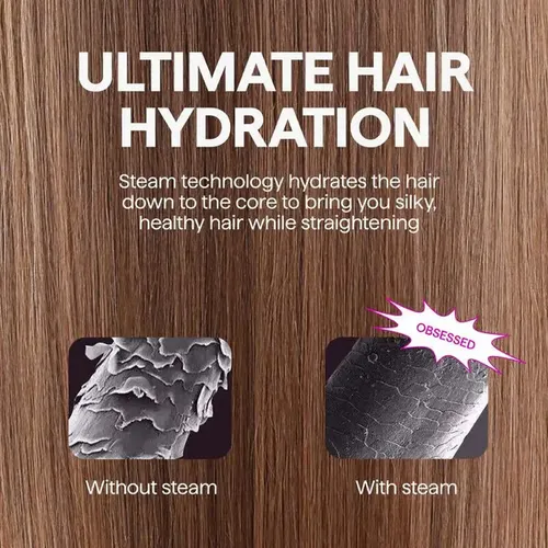 2025 Pro Steam Straightener Brush-Ultimate Hair Hydration and 3X Faster Straightening