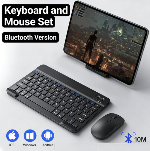 iPad wireless Bluetooth keyboard compatible with 10-inch tablets - rechargeable keyboard, smart control wireless mouse set