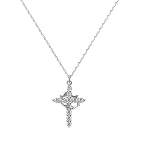 Light luxury crown cross necklace