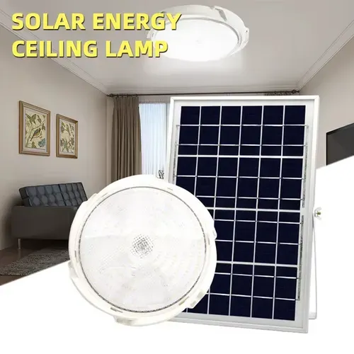 200W LED Solar Ceiling Lamp with High Lumen Brightness Long Life Indoor Rechargeable Remote Control for Living Highlight