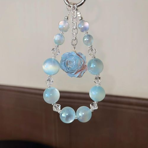 Cat's eye preserved flower mobile phone chain