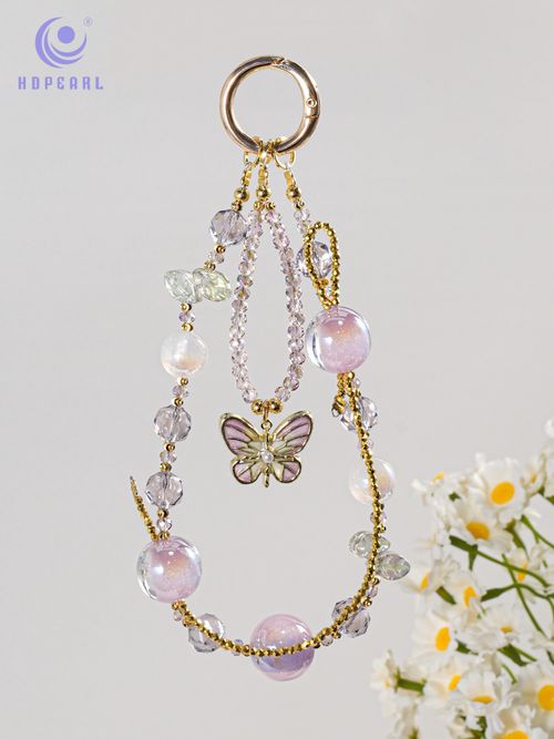 Sunset Heart Butterfly Phone Chain