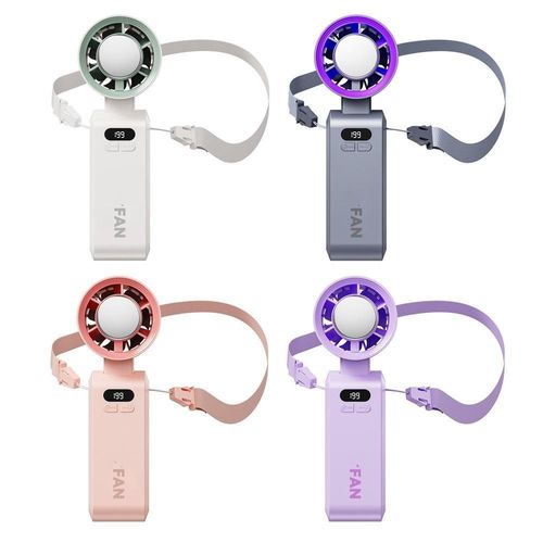 2026 New Foldable Handheld & Hanging Neck Fan 2-in-1 Ice Cooling Personal Fan Portable Mini Cooler