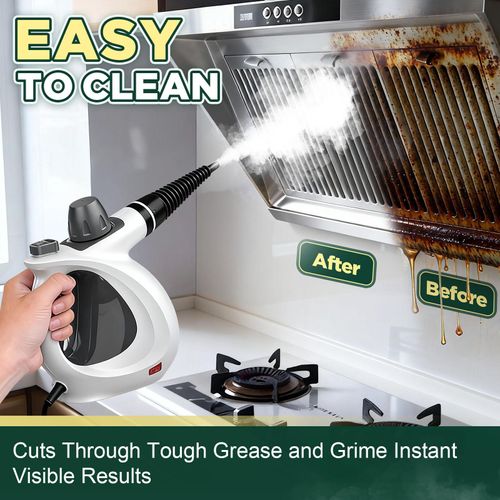 Pressurized Handheld Natural Steam Cleaner with 12 Replacement Parts - Handheld Steam Cleaning Tool for Home, Kitchen Supplies
