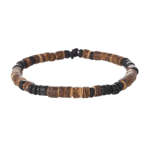 Men Minimal Turquoise Wood Bead Bracelet