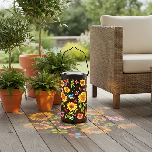 Solar Sunflower Projection Lantern
