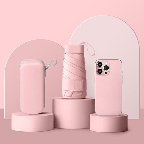 Compact and portable sunscreen and UV resistant folding sunshade umbrella