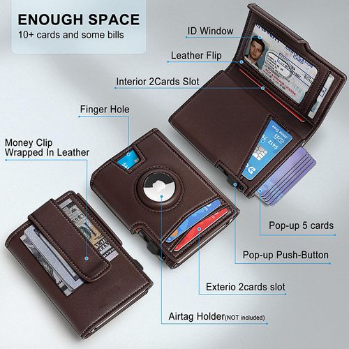 New Airtag wallet, bank card storage box, leather wallet, simple and multifunctional, 20% off men's wallet