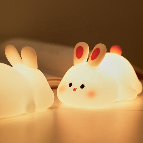 High Quality Bunny Baby Rabbit LED Night Lights Kids Lamp Animal Rabbit Silicone Lights for Children Bedroom Decoration Gifts