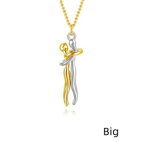 Couples embrace necklaces, romantic men and women embrace pendants, necklaces, jewelry