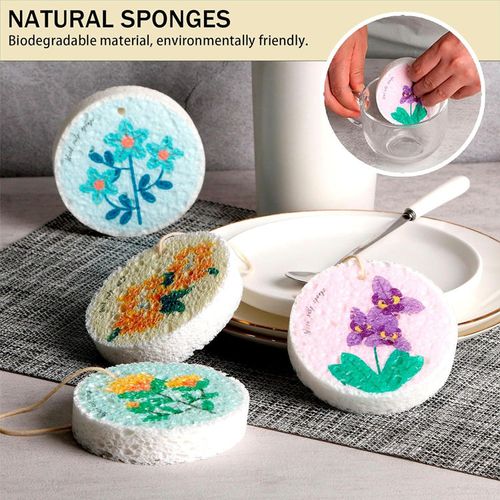 Compressed sponge dishwashing brush, pots and bowls, kitchen cleaning towels and cloths