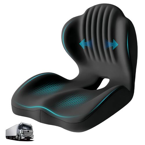 Memory Foam Seat Cushion and Lumbar Support Cushion Set for Drivers Ergonomic L.shaped car seat cushion designed to relieve tailbone pressure, non-slip design suitable for long-distance driving.black.
