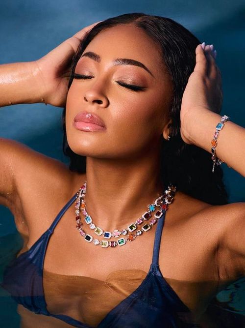 Temperament light luxury diamond square choker necklace high-end palace Yanfeng necklace