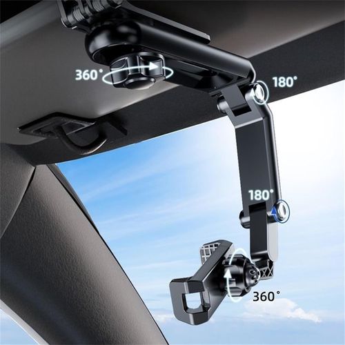 Rotatable and Retractable Car Phone Holder - 2025 New Sunvisor Phone Holder for Car 360 Phone Holder Rotating Phone Mount Universal Phone Mount Car Cellphone Holder Clip Mobile Phone Holder