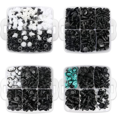 975Pcs Car Push Retainer Clips,Auto Fasteners Assortment 33 Most Popular Sizes Bumper Fender Rivets with Cable Ties Remover for Ford GM Toyota Honda Chrysler BMW Benz Audi Nissan Mazda Subaru