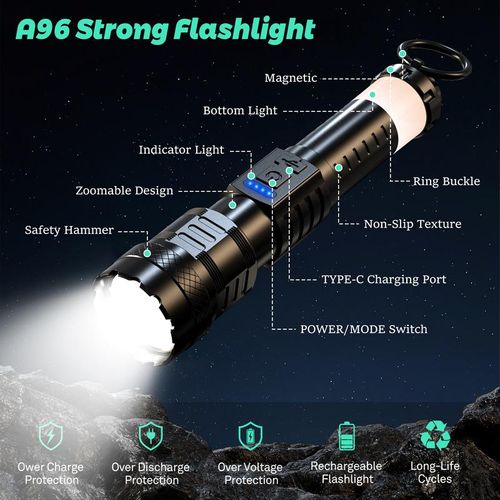 P50 telescopic zoom high-power strong light flashlight