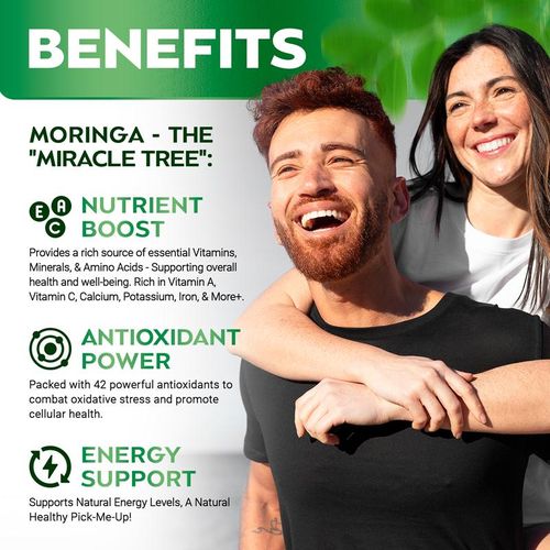 Rosabella Moringa Capsules (800mg) for Immune Support, Gut Health & Vitamins