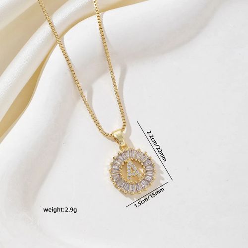 Rock sugar copper inlaid zircon pendant full diamond round combination necklace set
