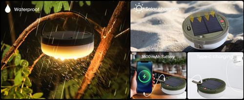 Solar camping string lights