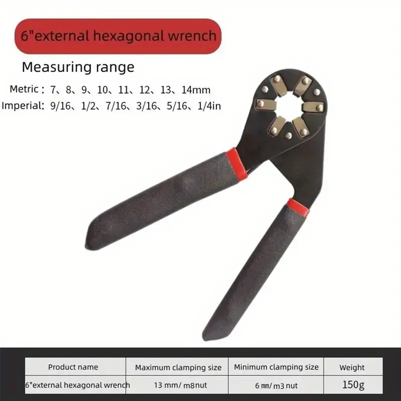 Multi-Purpose Industrial-Grade Alloy Steel Adjustable Hex Wrench (Manual, Grippable)