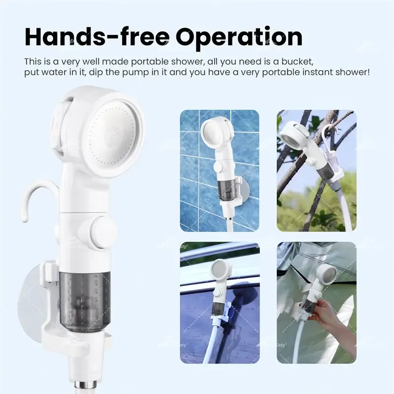 Ann Katy Outdoor Shower, Compact Handheld Rechargeable Gentle Shower Stream, pet Shower,outdoor car washing, Flower watering, Apartment bathing tools