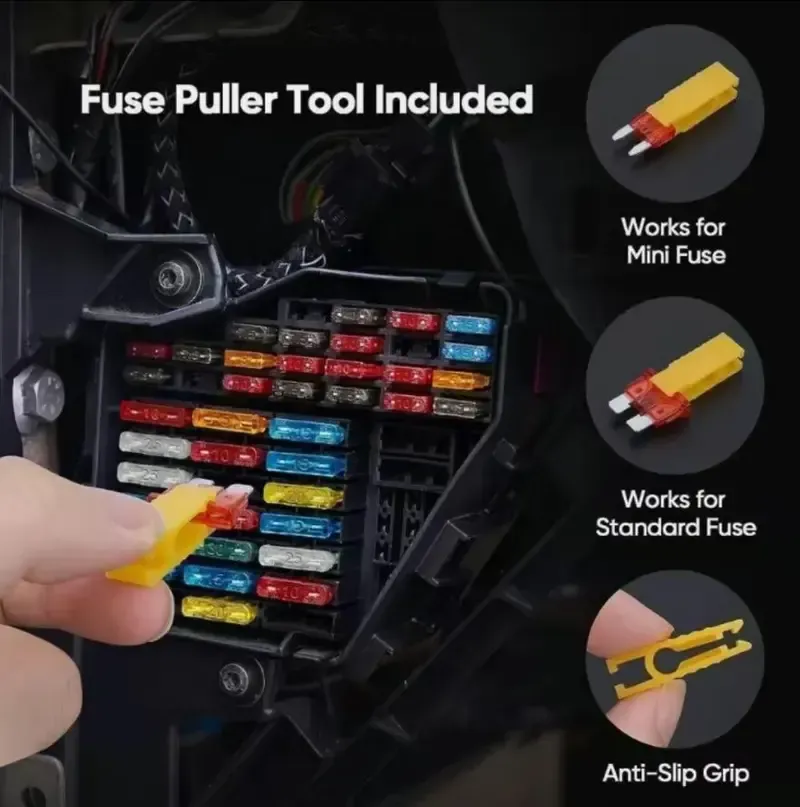 Universal Automotive Blade Fuse Assortment Kit – 306 Pcs Standard & Mini Car Fuses with Puller and Test Pen – Compatible with Cars, Trucks, SUVs, and Boats