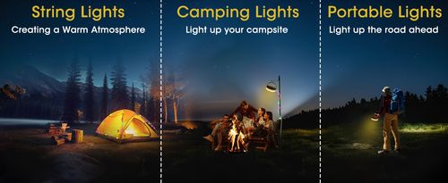 Solar camping string lights