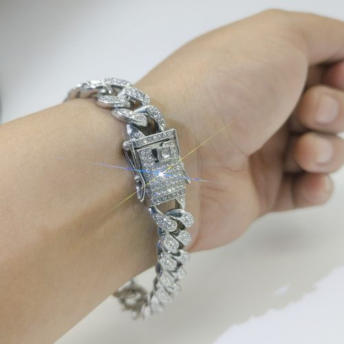 Cuban chain diamond bracelet for men and women hiphop