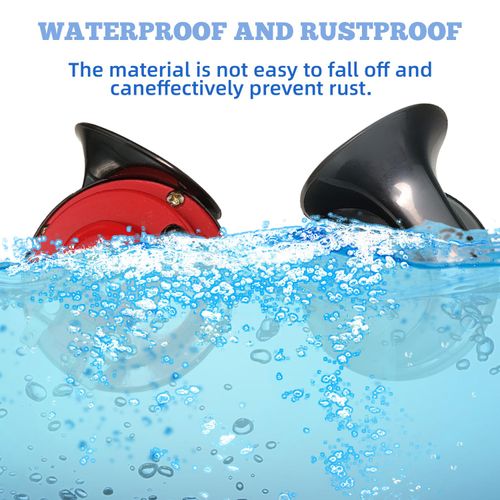 300db Double Horn Pack (12v, Waterproof) Trucks, Trains, Ships,Motorcycles, Alternate Car Parts (Red)