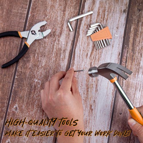 39 Piece Tool Set General Household Hand Kit with Plastic Toolbox Storage Case Orange